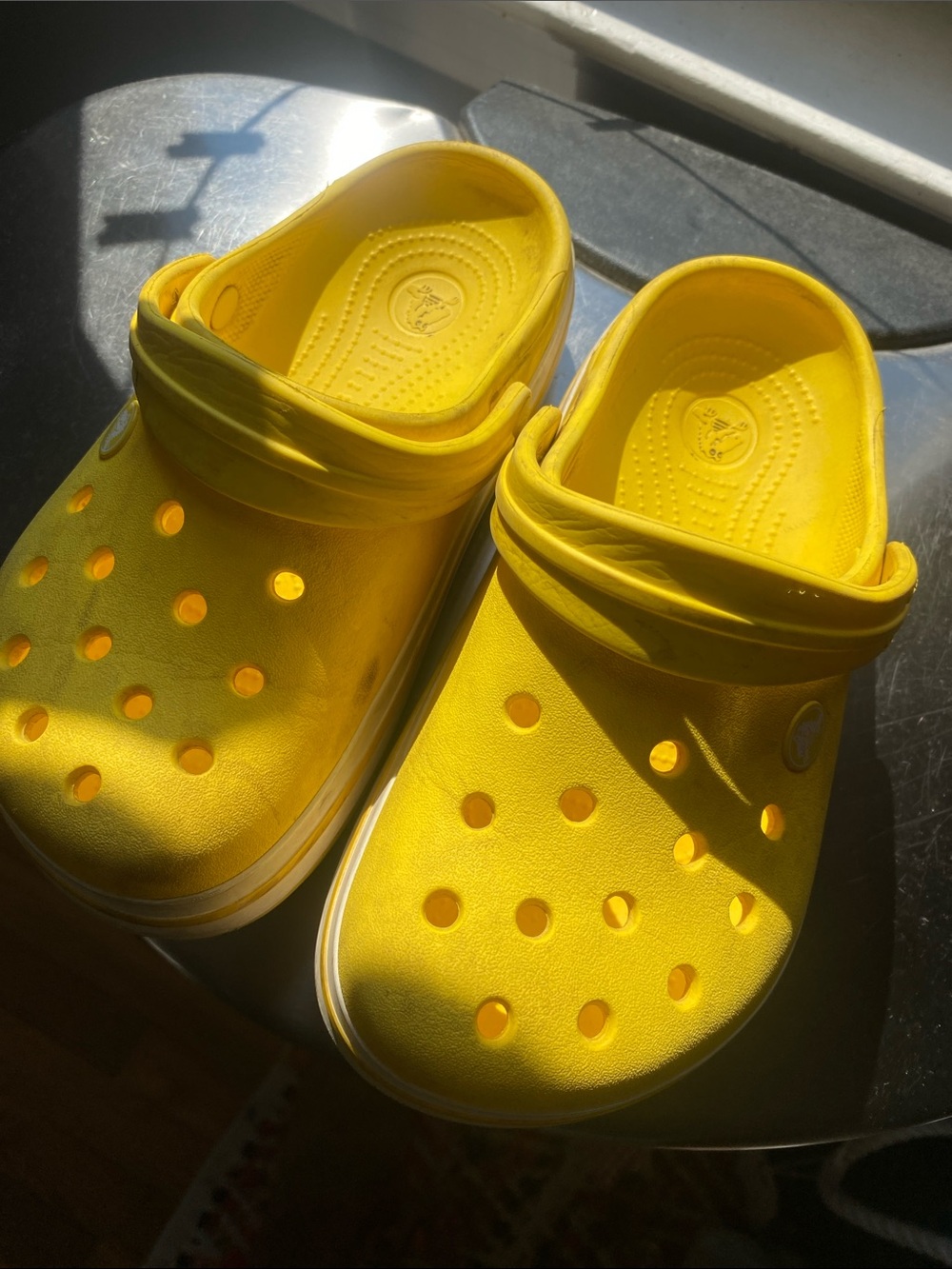 CROCS Kids Bright Yellow Slip-On Clogs with Heel Strap
